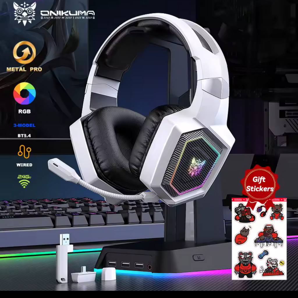 Onikuma Wireless Gaming Headset with LED Lights