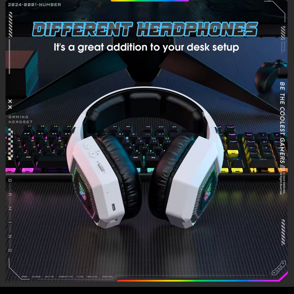 Onikuma Wireless Gaming Headset with LED Lights