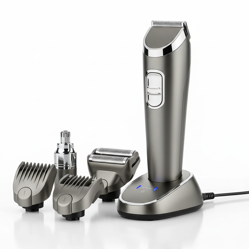 All-in-One Men's Grooming Kit - Gunmetal Grey & Silver