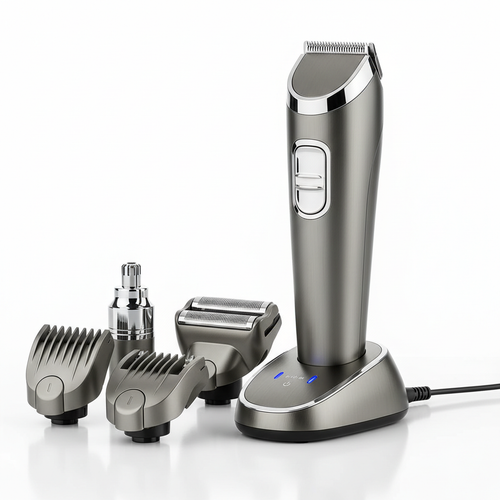 All-in-One Men's Grooming Kit - Gunmetal Grey & Silver