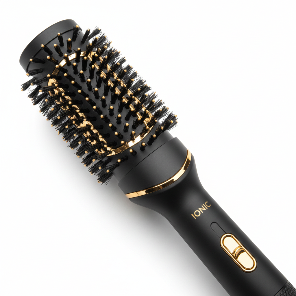 Hair Dryer Brush Combo - Matte Black & Gold