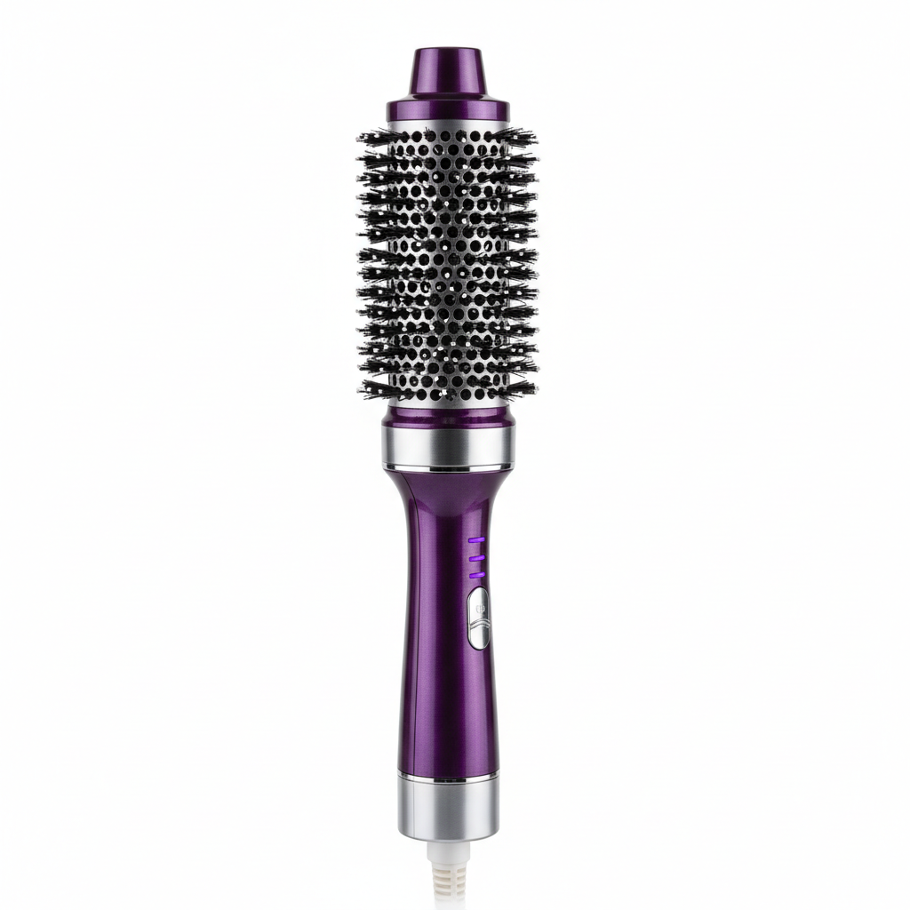 Hair Dryer Brush Combo - Purple & Silver