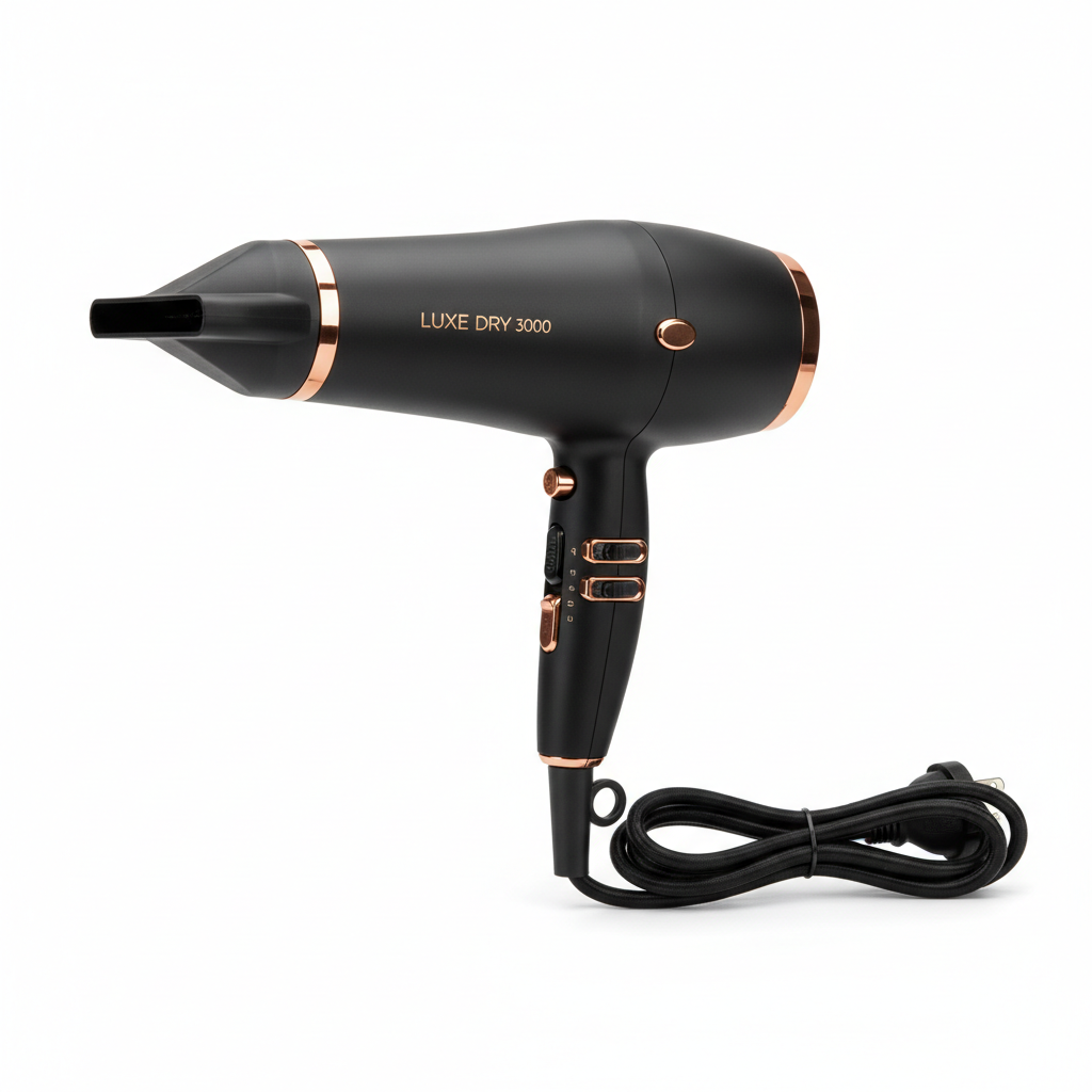 Salon Ceramic Hair Dryer - Matte Black & Rose Gold
